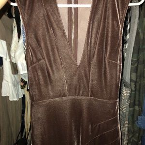 Mauve suede mini dress